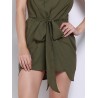 Women Sexy Deep V Camisole Bow Irregular Backless Jumpsuits