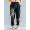 Cartoon Print Casual Ripped Harem Jeans For Women