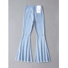 Vintage High Waist Stretchy Flared Denim Trousers
