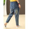 Cartoon Embroidery Loose Harlan Jeans For Women