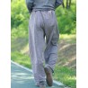 Casual Loose Solid Grey Big Pockets Women Wide Leg Pants