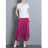 Vintage Embroidery Casual Loose Women Wide Leg Pants