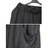 Asymmetrical Solid Color Cotton Loose Black Capris