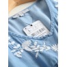Denim Embroidery Short Sleeve V-neck Casual Dresses