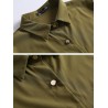 Long Sleeve Pure Color Buttons Shirt Dresses For Women