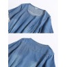 Denim Pocket Short Sleeve O-neck Casual Dresses