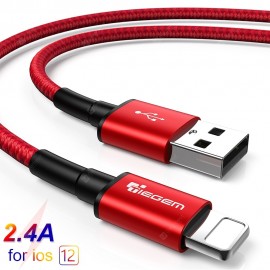 TIEGEM USB Cable for iPhone XS Max 2.4A Fast Charging USB Data Cable