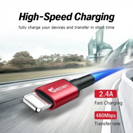 TIEGEM USB Cable for iPhone XS Max 2.4A Fast Charging USB Data Cable