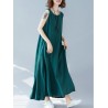 Sleeveless Solid Color Loose Maxi Dress For Women