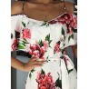 Summer Print Floral Off Shoulder Straps Maxi Dress