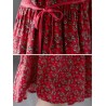 Tie Waist Floral Print Loose Long Sleeve Vintage Dresses