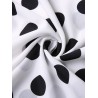 Polka Dots Print Short Sleeve Pockets Maxi Dress