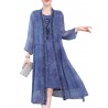 Floral Embroidered Jacquard Loose Vintage Two Pieces Dresses