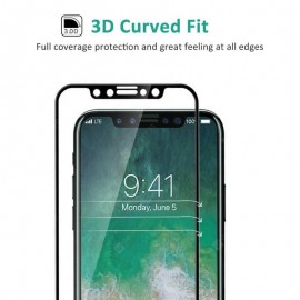 [3d Full Coverage] [9h Hardness] [Ultra Thin][Hd Clear] Tempered Glass Screen Protector Bubble-Free Anti-Scratch Protective Film for Apple Iphone x - Black