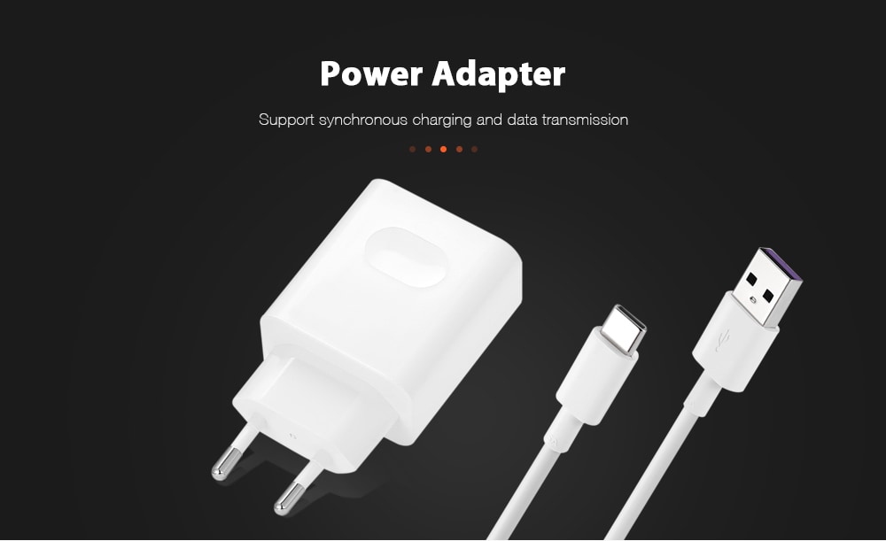 Original HUAWEI EU Plug Quick Charge Power Adapter + Type-C Charging Data Cable Set- White