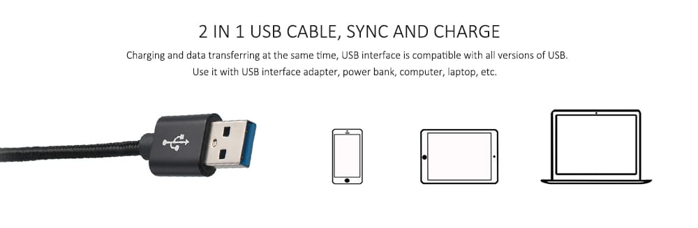 USB Type C Fast Charger Cable Type-C USB Charger Cable- Celeste