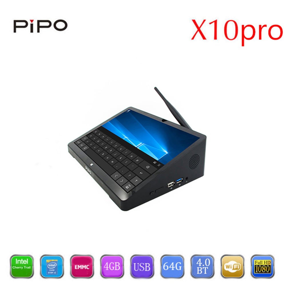 PIPO X10pro TV Box + 10.8 inch IPS Tablet PC Windows 10 / Andriod 5.1 Intel Cherrytrail Z8350 WiFi Bluetooth HDMI- Black
