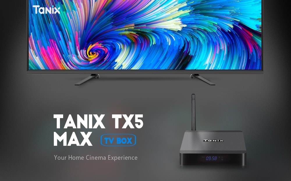 Tanix TX5 Max TV Box Android 8.1 Amlogic S905X2 4GB LPDDR4 + 32GB EMMC 2.4GHz + 5GHz WiFi BT4.2 Support 4K H.265- Black 4GB RAM+32GB ROM EU Plug