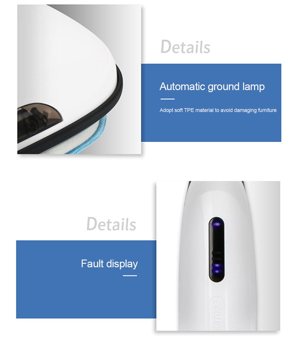 Wireless Electric Mopping Machine Rotation Water Spraying Household Automatic Sweeper- White Chinese Plug