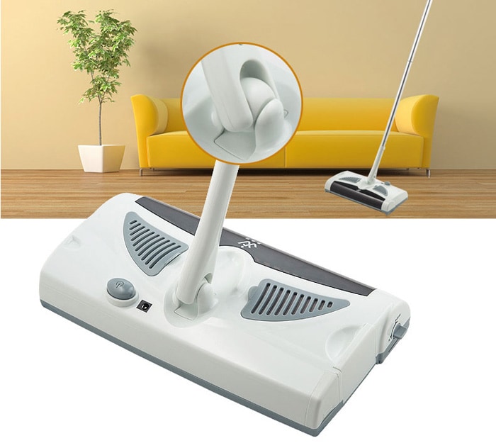 W - S018 2 in 1 Swivel Cordless Electric Robot Cleaner Drag Sweeping All-in-one Machine Automatic Mop- Milk white Chinese Plug