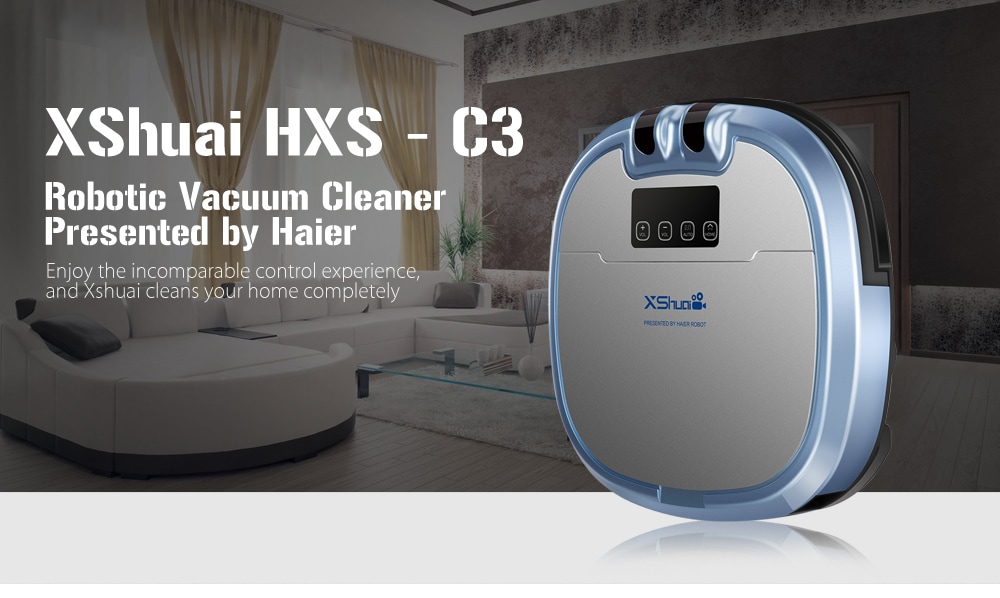 XShuai HXS - C3 Robotic Vacuum Cleaner Automatic Remote Control Cleaning Robot with Camera for Pet Dog Cat Hair- Blue EU Plug