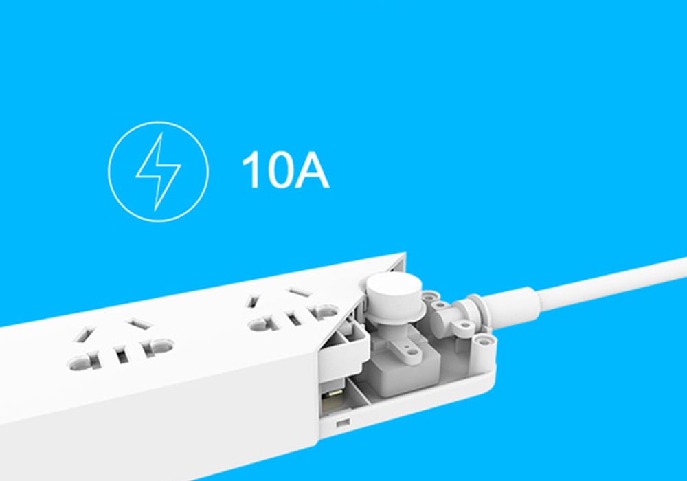 TOCHIC 3 Usb Charging Hub Mini Power Strip with 3 Sockets Standard Plug- White