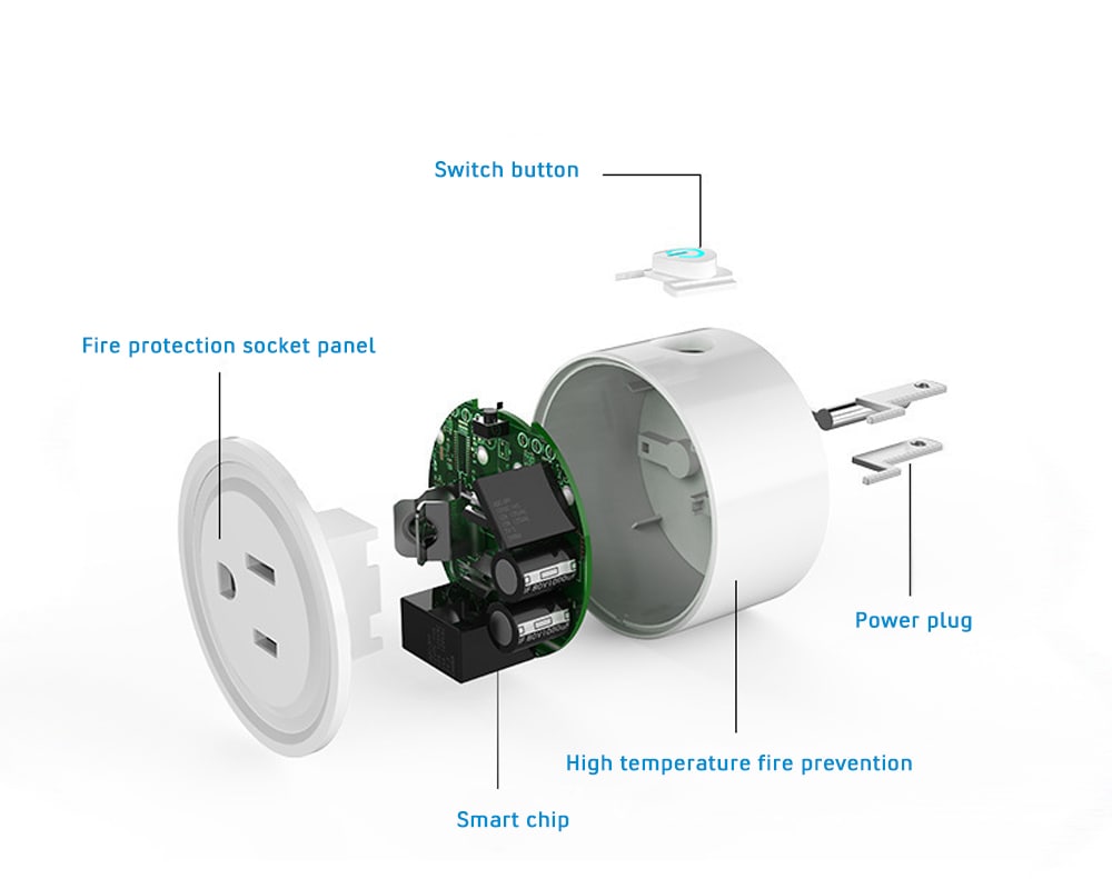 WiFi Smart Socket Remote Control Power Plug- White US Plug