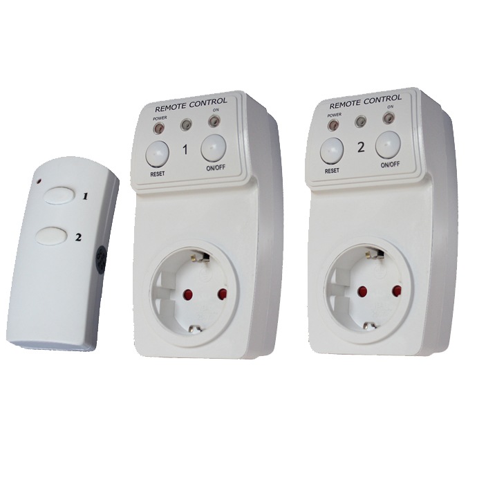 TS - 831 - 2 EU Plug Energy Saving Electronic Remote Wireless Controller Socket Set Power Outlet Switch ( 2Pcs )- White