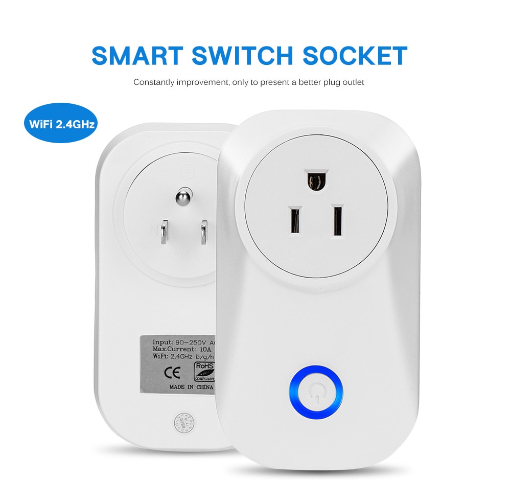 PS - 16 Timing Smart Switch Socket Wireless US WiFi Phone Remote Repeater AC Plug Outlet- White