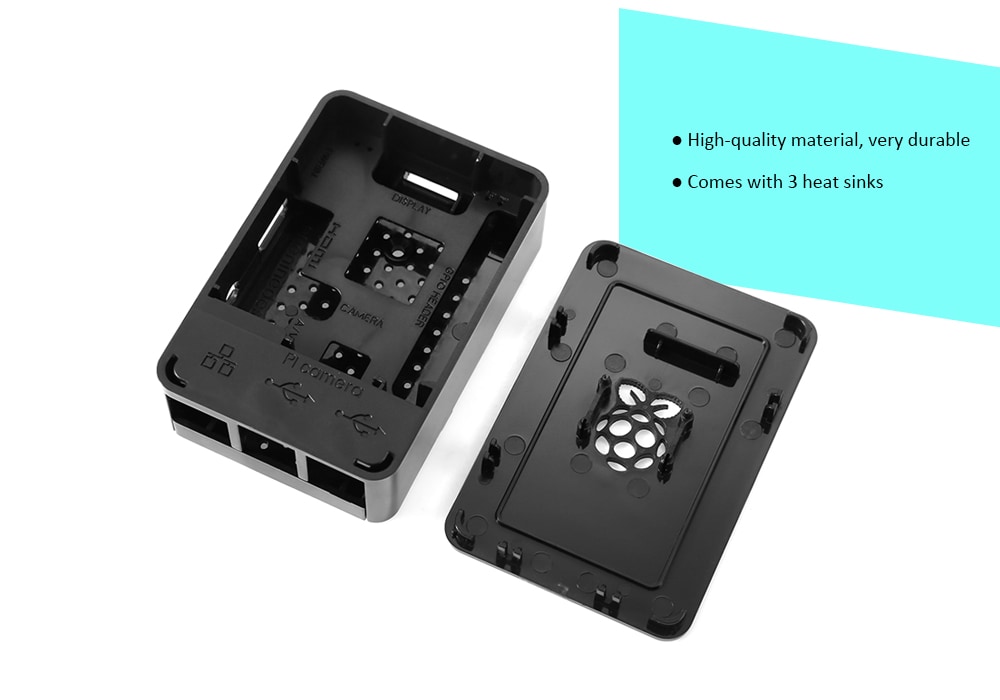 Raspberry Pi Protective Case Kit for Version 3 2 B+- Black