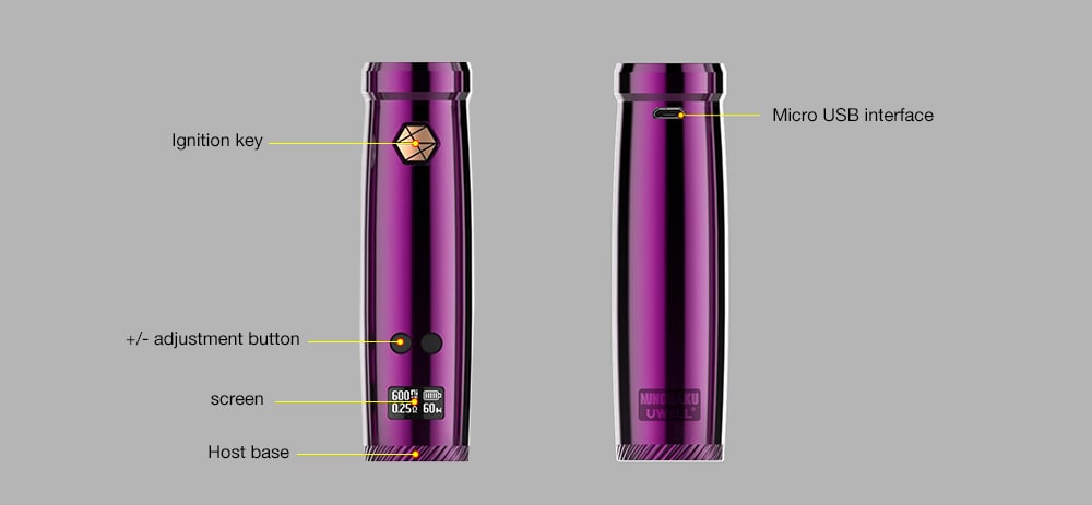 Uwell Nunchaku 80W TC Mod Supporting 18650 Battery for E Cigarette 1pc - Multi-A