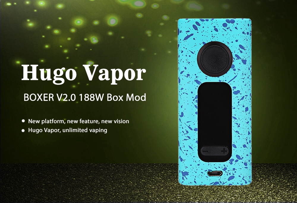Original Hugo Vapor BOXER V2.0 188W Box Mod with 0.5 - 8.4V / 100 - 300C / 200 - 600F for E Cigarette- White