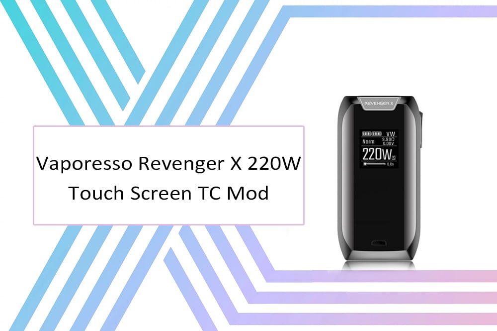 Vaporesso Revenger X 220W TC Box Mod with 100 - 315C / 200 - 600F Temperature Control / Supporting 2pcs 18650 Batteries for E Cigarette  - Black