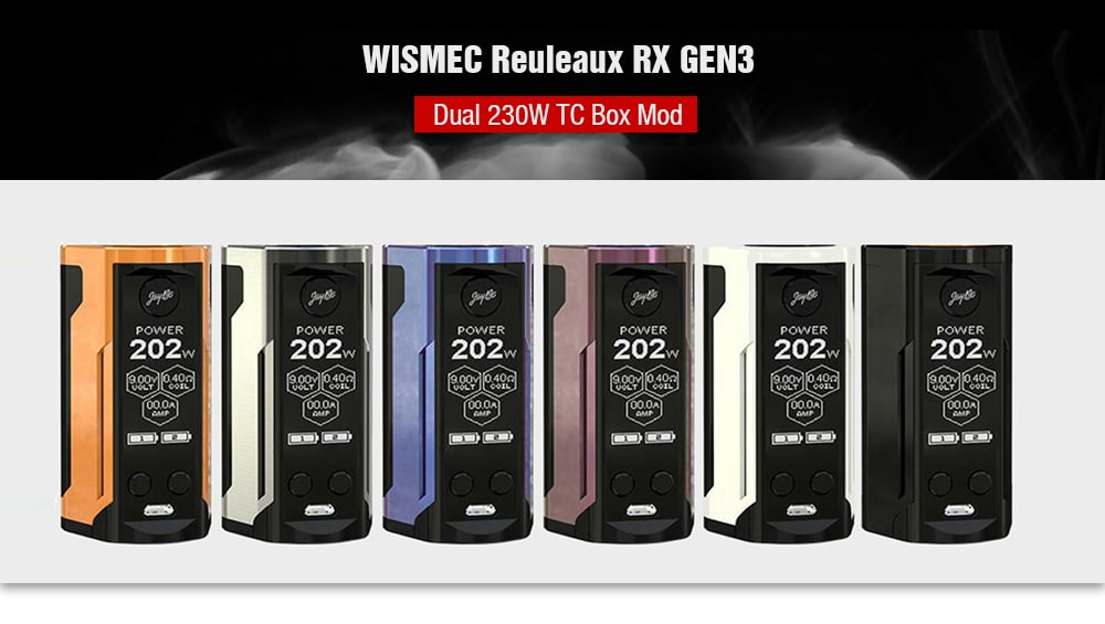 WISMEC Reuleaux RX GEN3 Dual 230W TC Box Mod with 200 - 600F for E Cigarette- Platinum