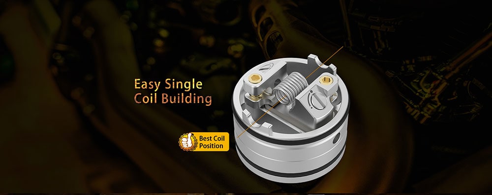 Vapefly Holic Fabulous Flavor / Unique Unlimited AFC System / Single Coil Building MTL RDA- Gold