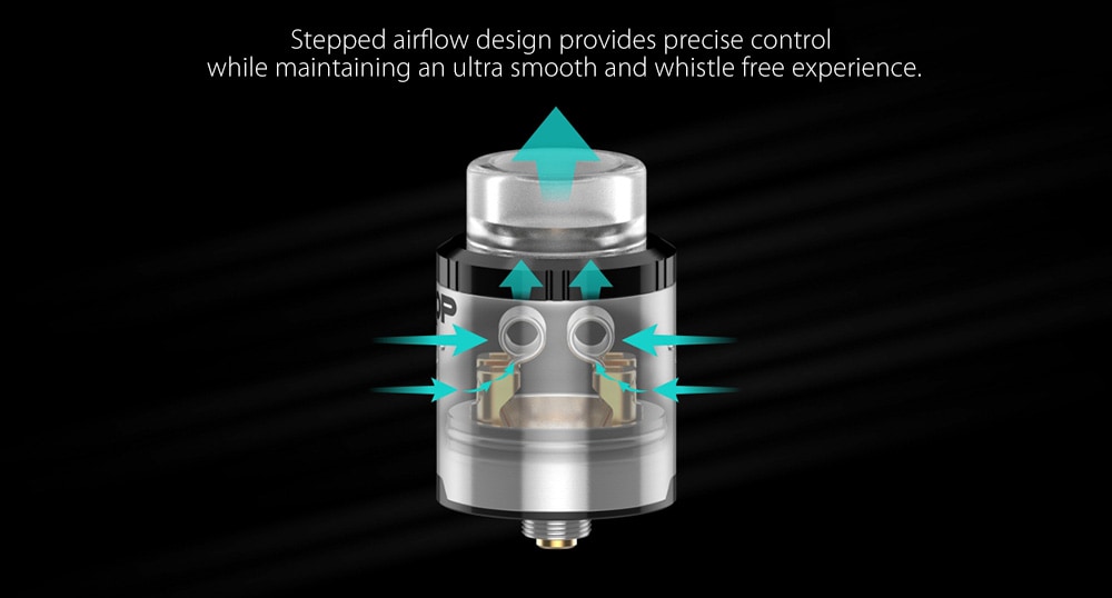 Original Digiflavor DROP RDA with Side Airflow / Gold-plated Pin for E Cigarette - Black