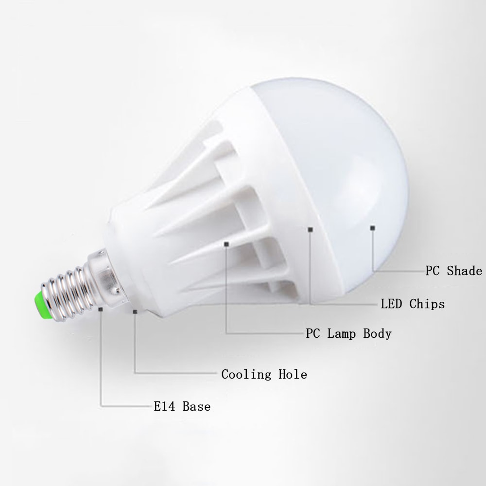 YouOKLight YK0067-E14-WW 3W Warm White LED Light Bulbs for Home Lighting AC 220V- White