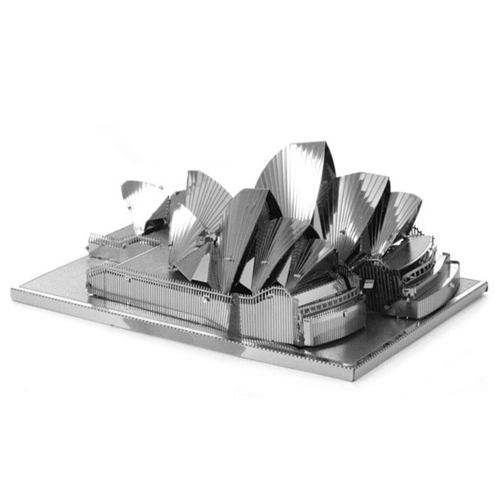 Sydney Opera House Laser Cutting Model 3D Jigsaw Metallic DIY Toy- Silver