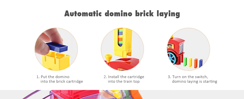 Dominoes Block Train Toy- Multi