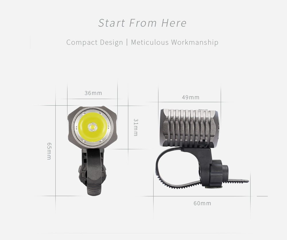 ON THE ROAD MX3-BL (With Line Switch) USB LED Bike Lamp With Battery Pack- Black US Plug + External Battery