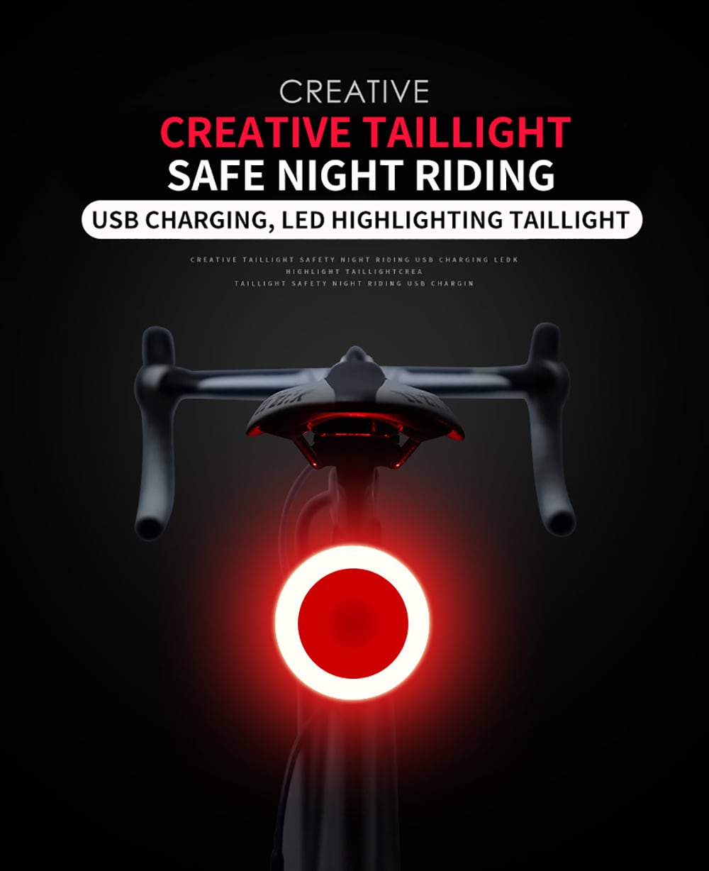 Utorch USB Charging Mountain Bike Night Riding Creative Taillight- White Heart