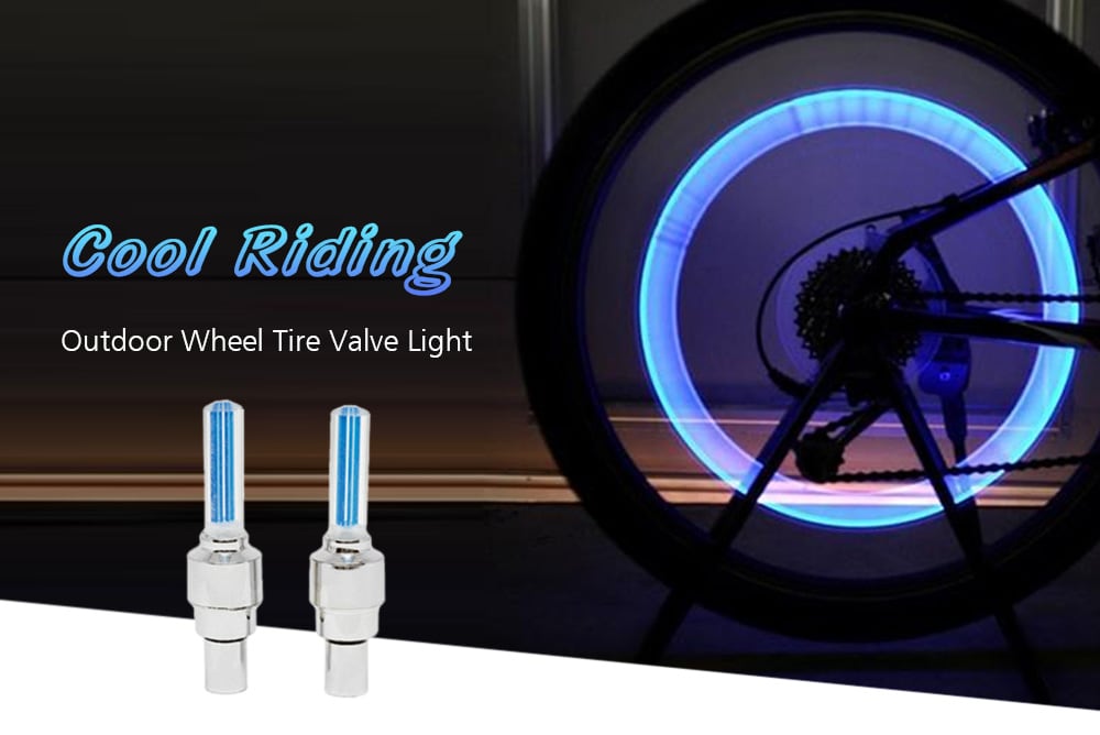 Outdoor Water-resistant Bike Lamp Bicycle Wheel Tire Valve Light 2PCS- Yellow