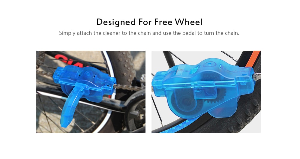 Portable Bicycle Chain Cleaner Bike Machine Brushes Scrubber Wash Tool- Dodger Blue