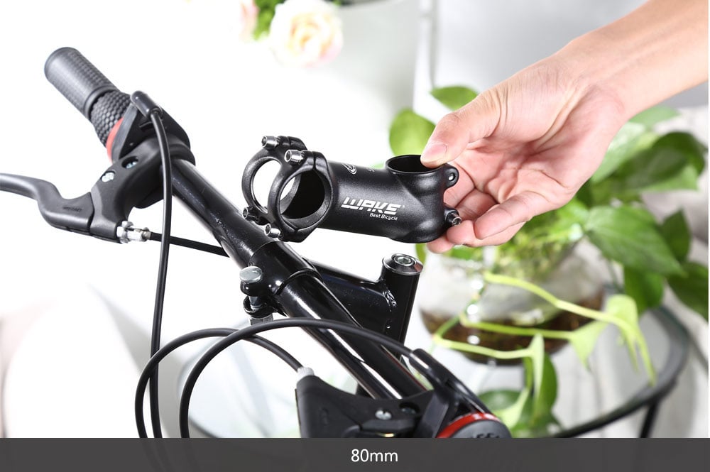 WAKE Bicycle MTB High-strength 3D Forged Aluminum Alloy Handlebar Stem Bike Accessories- Black 31.8 x 100MM