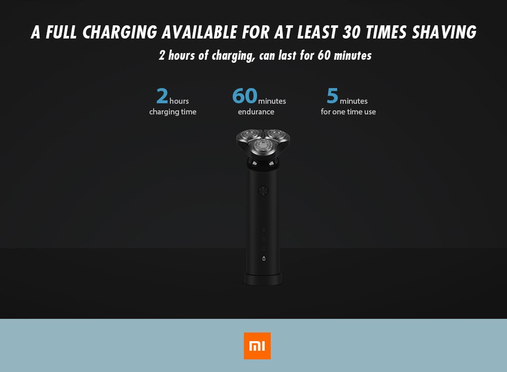 Xiaomi Mijia MJTXD01SKS 360 Degree Float Shaving Waterproof Electric Shaver- Black