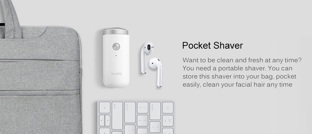 SO WHITE ED1 Mini Pocket Deep Clean Long Duration Electric Shaver from Xiaomi youpin- White