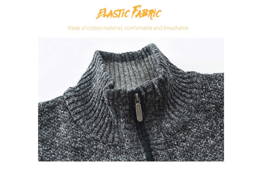 Stylish Stand Collar Sweater with Zipper for Men- Cadetblue L