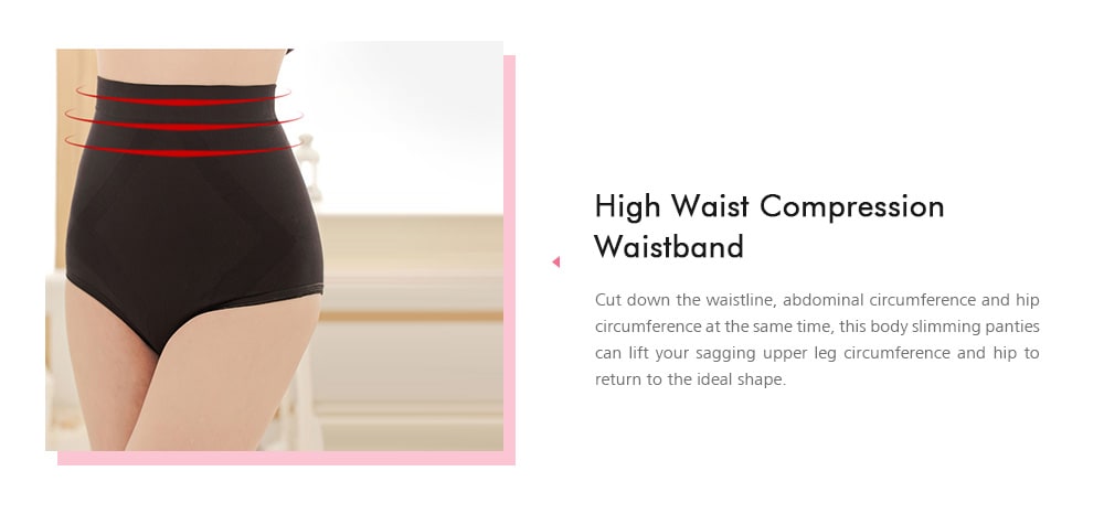 Fashion Women High Waist No Trace Body Shape Slimming Pant- Black L