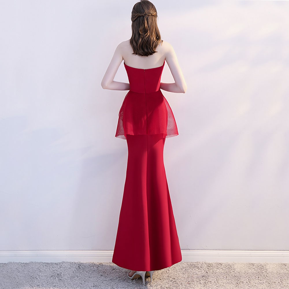 Sexy Fishtail Evening Dress- Red S