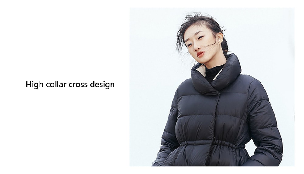 YUSKI Women Long Style Warm Comfortable Down Coat from Xiaomi Youpin- Black S